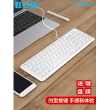 BOW航世 巧克力键盘有线台式电脑联想笔记本USB外接家用办公打字